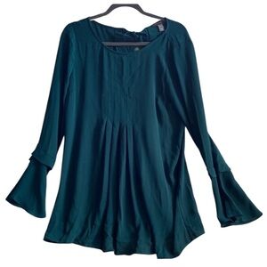 New! Pea in the Pod Maternity Top Long Belled Sleeves Soft Sheer Layered Fabric
